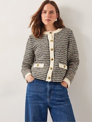 Monsoon Black Ness Woven Knit Cardigan - Image 2 of 6