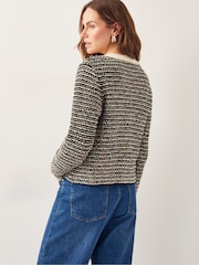 Monsoon Black Ness Woven Knit Cardigan - Image 3 of 6