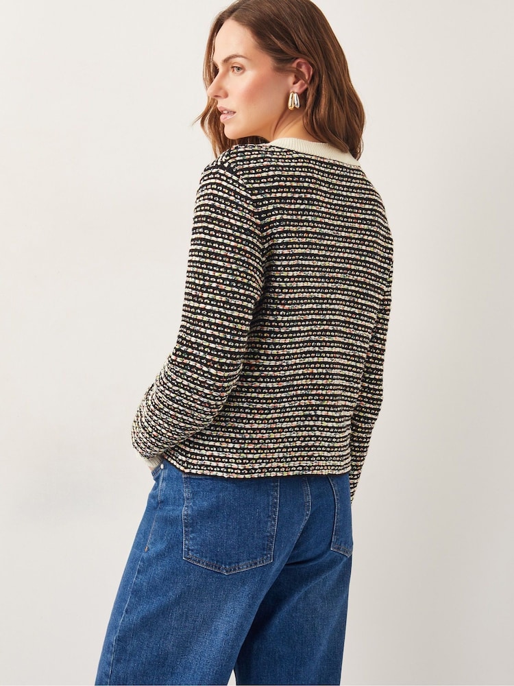Monsoon Black Ness Woven Knit Cardigan - Image 1 of 1