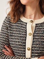 Monsoon Black Ness Woven Knit Cardigan - Image 4 of 6
