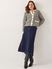 Monsoon Black Ness Woven Knit Cardigan - Image 5 of 6