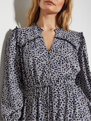 Monsoon Black Noiv Scallop Print Jersey Midi 100% Cotton Dress - Image 4 of 5
