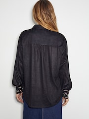 Monsoon Black Sabrina Ornate Floral Print Shirt - Image 3 of 5