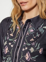 Monsoon Black Sabrina Ornate Floral Print Shirt - Image 4 of 5
