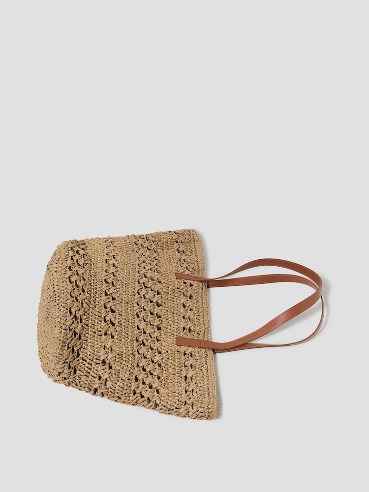 Monsoon Amber Raffia Crochet Tote Bag - Bild 2 von 4