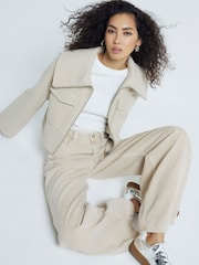 River Island Brown Wide Collar Crop Jacket - Image 3 of 6