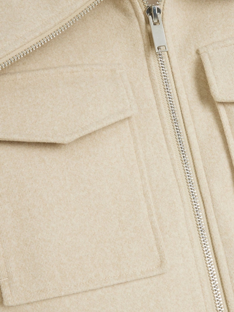 River Island Brown Wide Collar Crop Jacket - Image 6 of 6