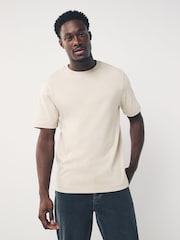 Blue/Ecru/Slate Grey Contrast Stitch Regular Fit Heavyweight T-Shirts 3 Pack - Image 7 of 9