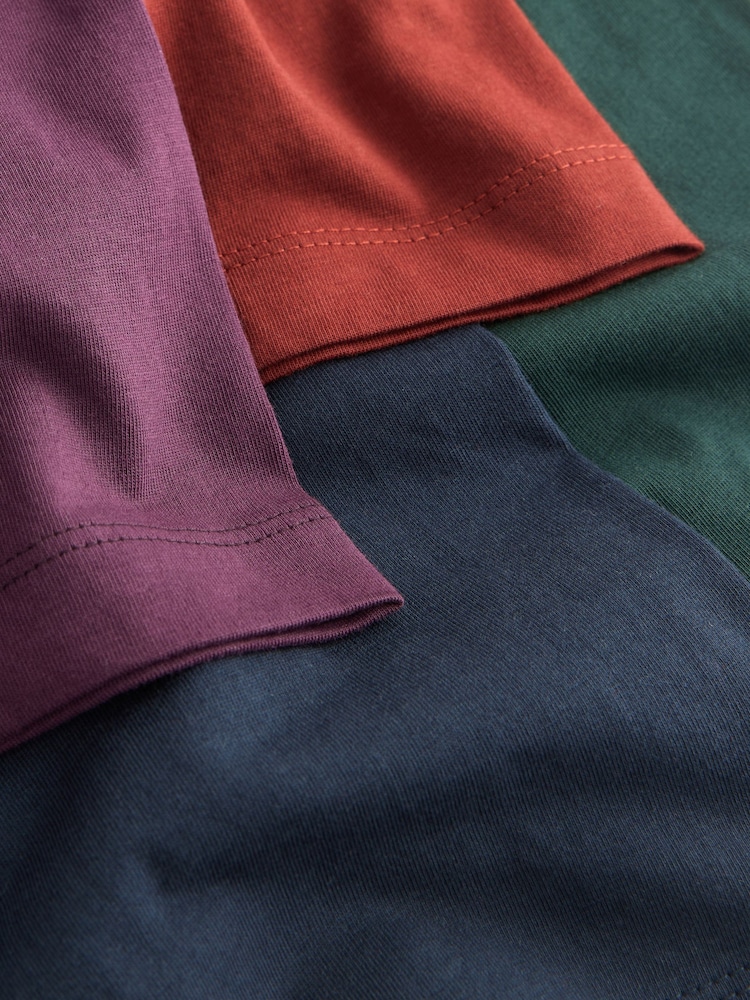 Purple / Navy Blue / Orange / Green Regular Fit T-Shirts 4 Pack - Image 10 of 11