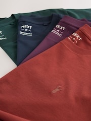 Purple / Navy Blue / Orange / Green Regular Fit T-Shirts 4 Pack - Image 11 of 11