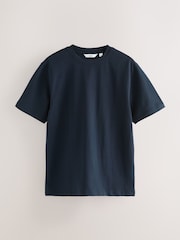 Navy Blue/Green/Burgundy Red Relaxed Fit Heavyweight T-Shirts 3 Pack - Image 4 of 6
