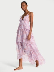 Victoria's Secret Delicate Violet Purple Blossom Chiffon Ruffled Maxi Dress - Image 1 of 3