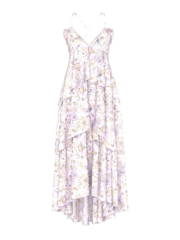 Victoria's Secret Delicate Violet Purple Blossom Chiffon Ruffled Maxi Dress - Image 3 of 3