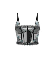 Victoria's Secret Siren Black Sequin Embroidery Corset - Image 4 of 5