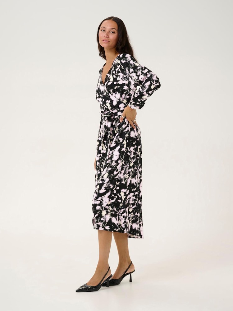 Kaffe KAlura Long Sleeve Black Dress - Image 2 of 4