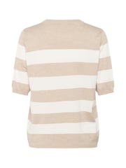 Kaffe Natural KAlizza Short Sleeve Stripe Pullover Jumper - Image 5 of 5