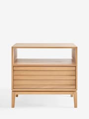 Jasper Conran London Oak Belgrave Wide Bedside Table - Image 1 of 4