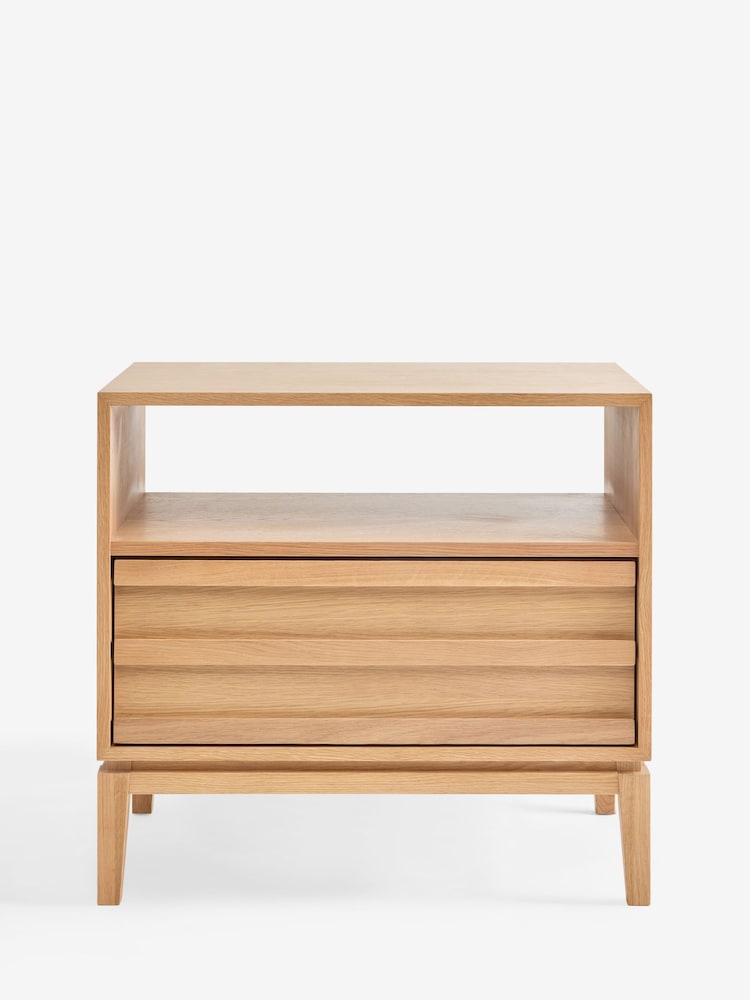 Jasper Conran London Oak Belgrave Wide Bedside Table - Image 1 of 4