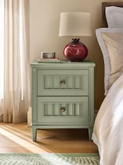 Nina Campbell Light Green Willis Bedside Table - Image 1 of 6