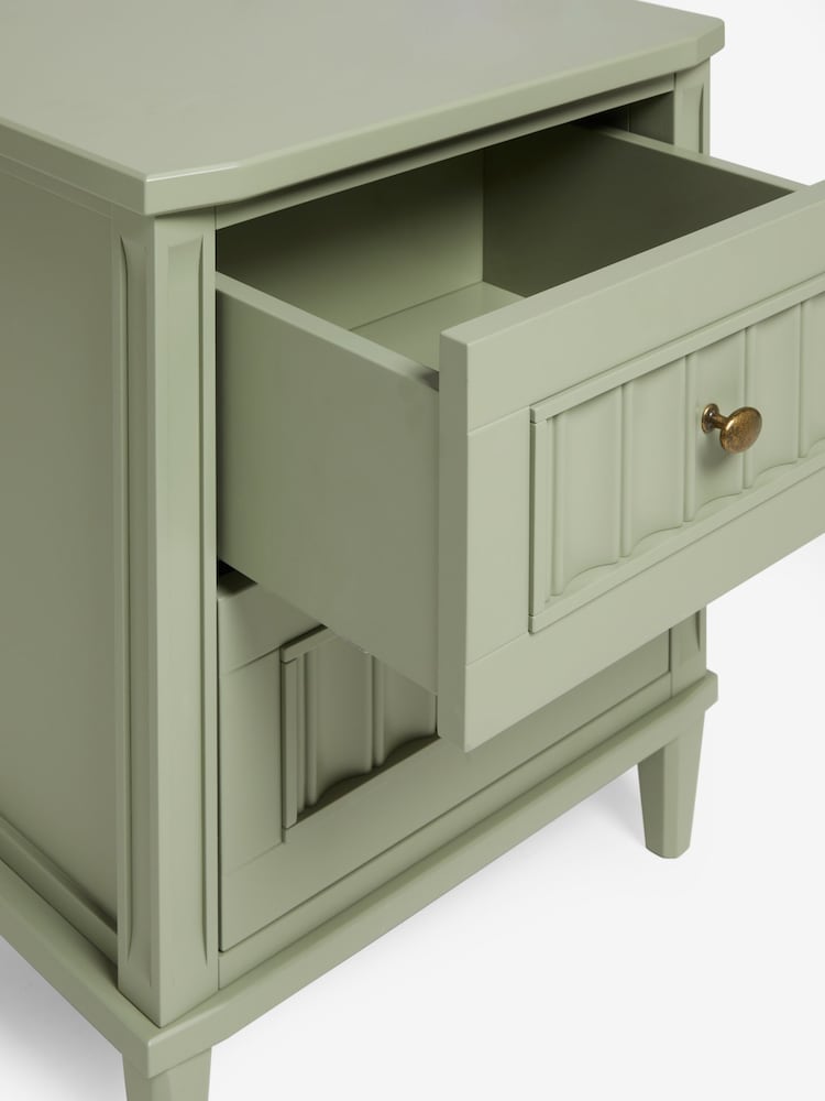 Nina Campbell Light Green Willis Bedside Table - Image 6 of 6