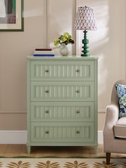 Nina Campbell Light Green Willis Tall Tall Chest of Drawers - Image 2 of 4