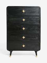 Rockett St George Black Ringo Tall Chest of Drawers - Image 1 of 5