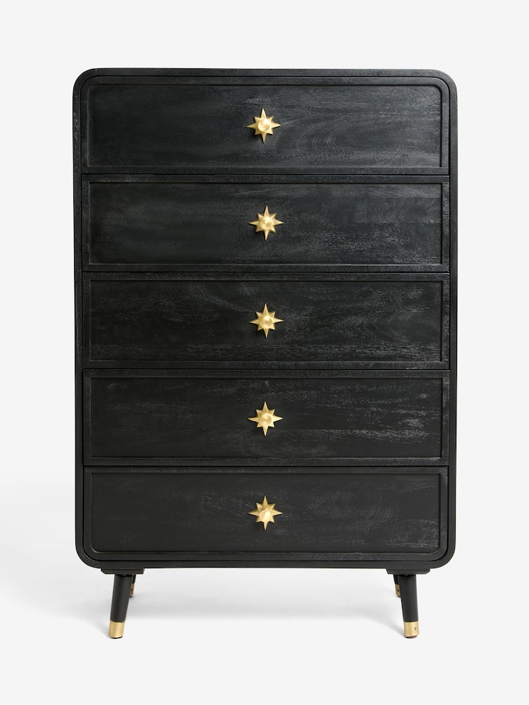 Rockett St George Black Ringo Tall Chest of Drawers - Image 1 of 5