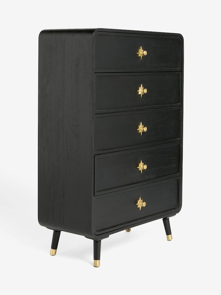 Rockett St George Black Ringo Tall Chest of Drawers - Image 2 of 5
