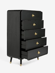 Rockett St George Black Ringo Tall Chest of Drawers - Image 3 of 5