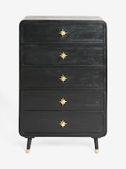 Rockett St George Black Ringo Tall Chest of Drawers - Image 4 of 5