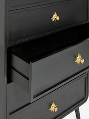 Rockett St George Black Ringo Tall Chest of Drawers - Image 5 of 5