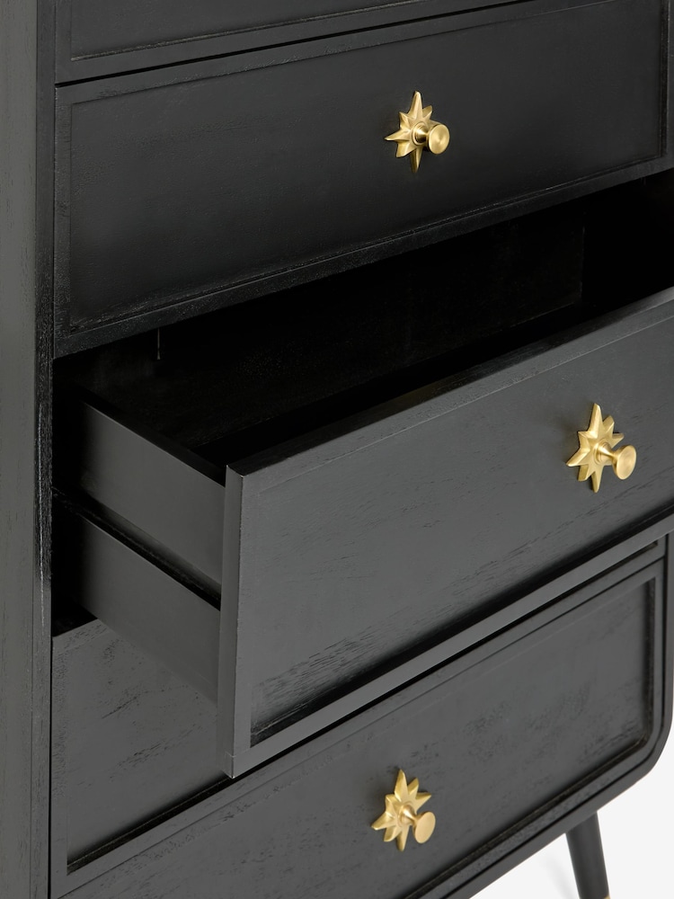 Rockett St George Black Ringo Tall Chest of Drawers - Image 5 of 5