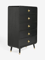 Rockett St George Black Ringo Tall Chest of Drawers - Image 7 of 8