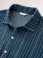 Blue/White Textured Stripe Jersey Shirt - Image 2 of 3