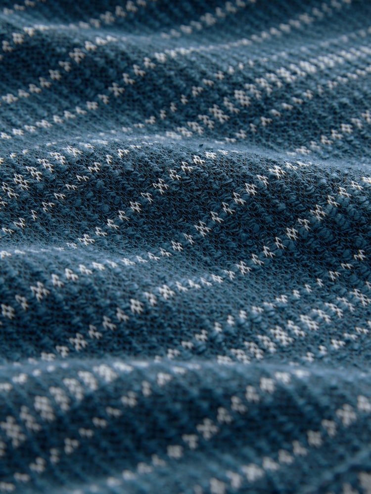 Blue/White Textured Stripe Jersey Shirt - Image 3 of 3
