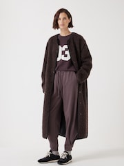 Hush Brown Longline Faux Fur Coat - Image 1 of 4