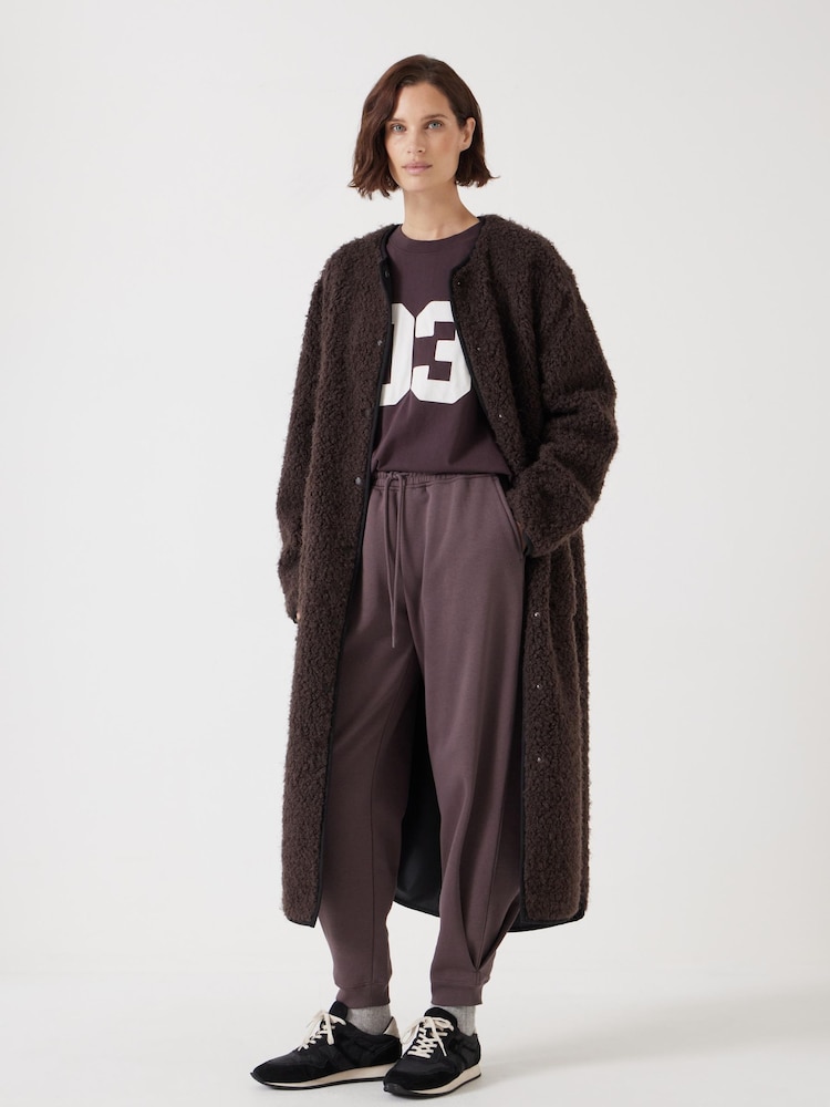 Hush Brown Longline Faux Fur Coat - Image 1 of 4