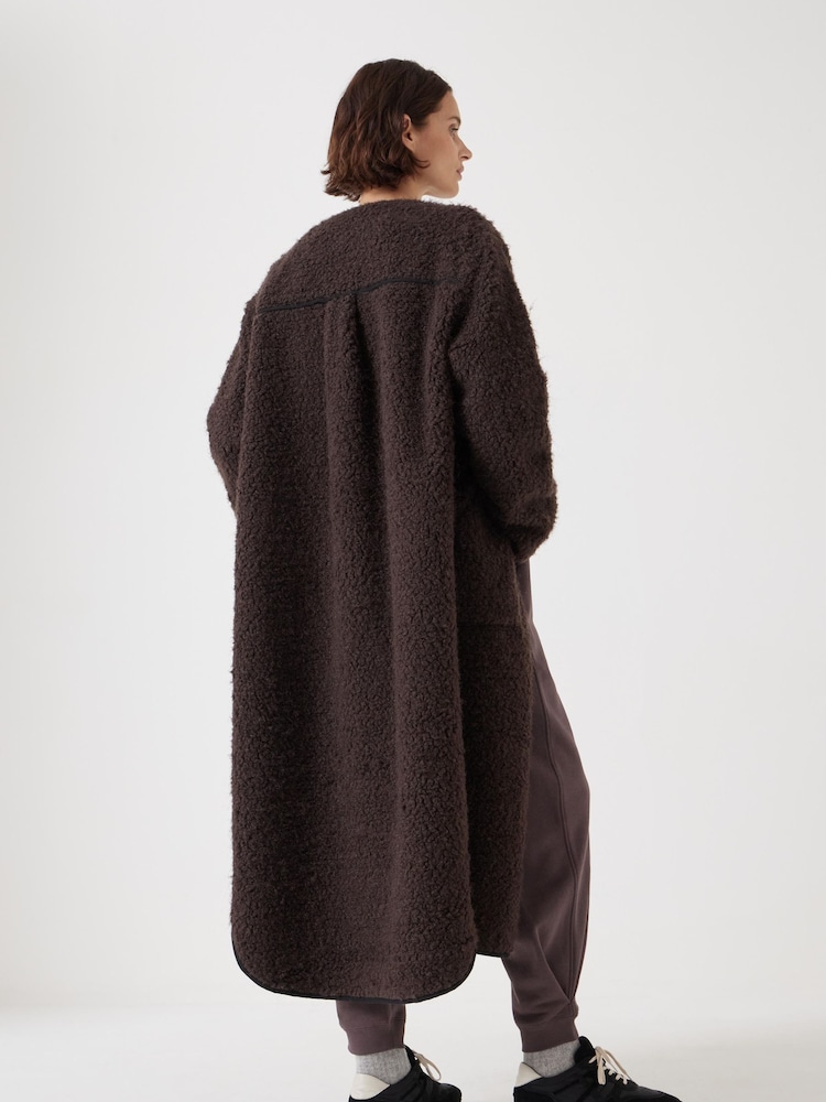 Hush Brown Longline Faux Fur Coat - Image 2 of 4