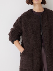 Hush Brown Longline Faux Fur Coat - Image 3 of 4