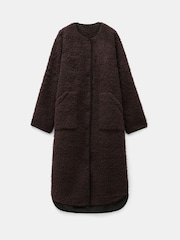 Hush Brown Longline Faux Fur Coat - Image 4 of 4