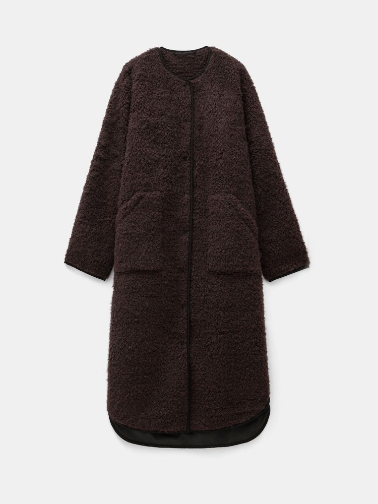 Hush Brown Longline Faux Fur Coat - Image 4 of 4