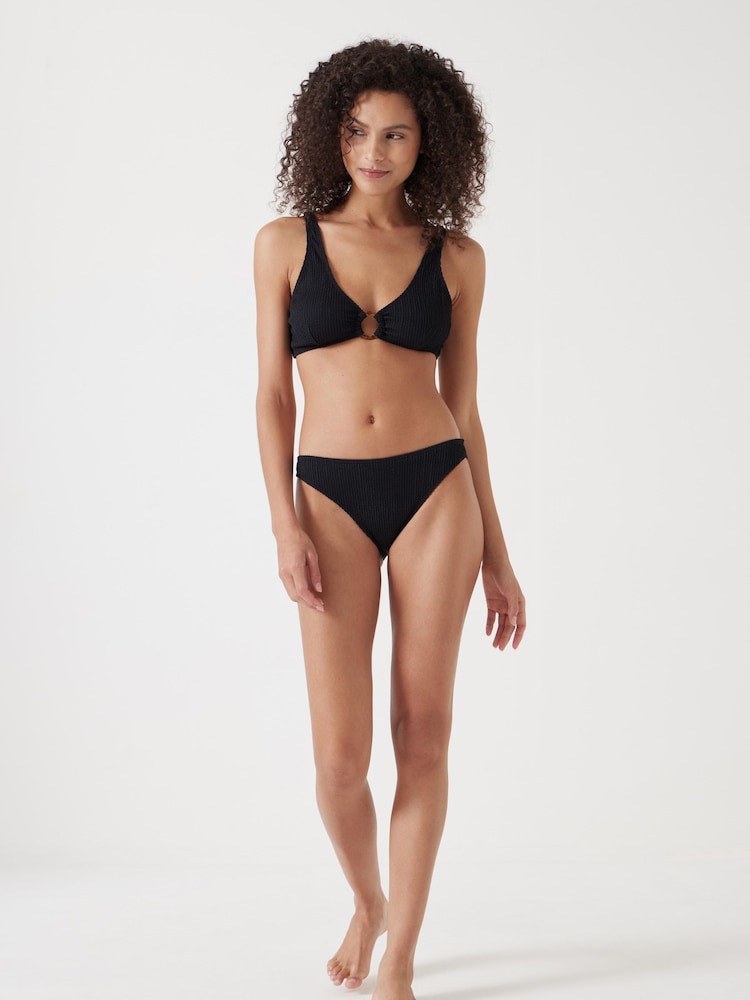 Hush Black Crinkle Ring Bikini Top - Image 2 of 4