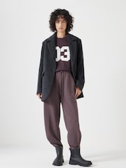 Hush Brown Pleat Detail Joggers - Image 1 of 4