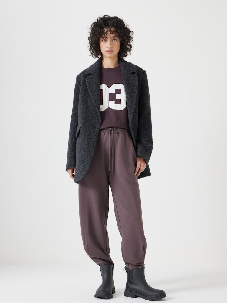Hush Brown Pleat Detail Joggers - Image 1 of 4