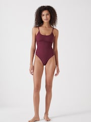 Hush Red Square Neck Texture Swimsuit - Image 3 of 4
