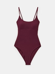 Hush Red Square Neck Texture Swimsuit - Image 4 of 4