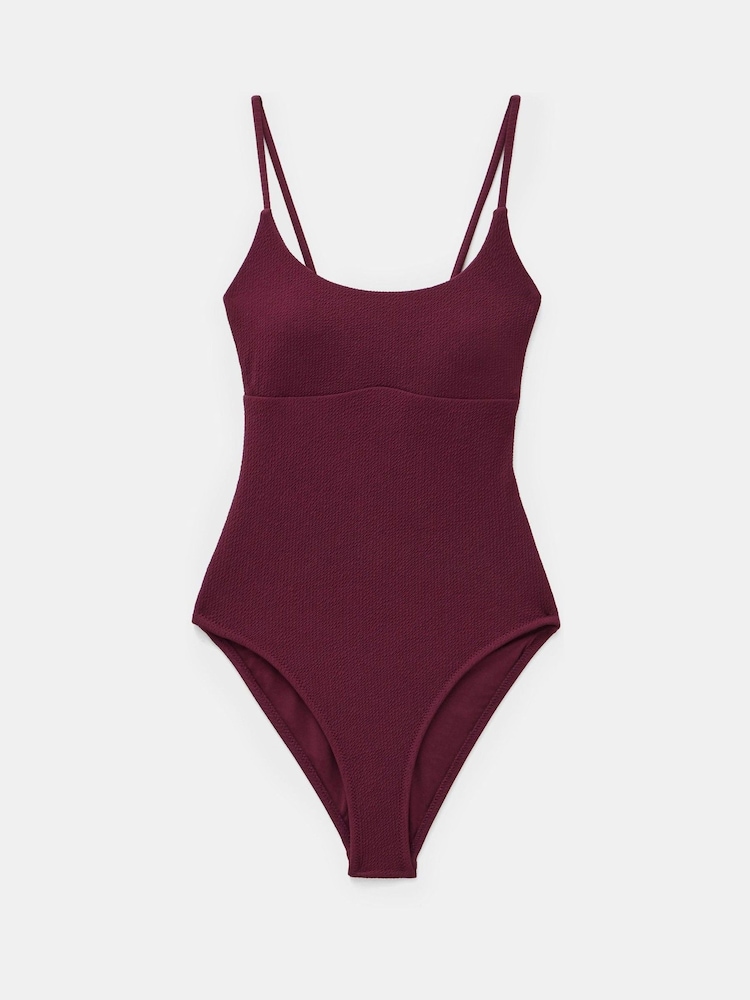 Hush Red Square Neck Texture Swimsuit - Image 4 of 4