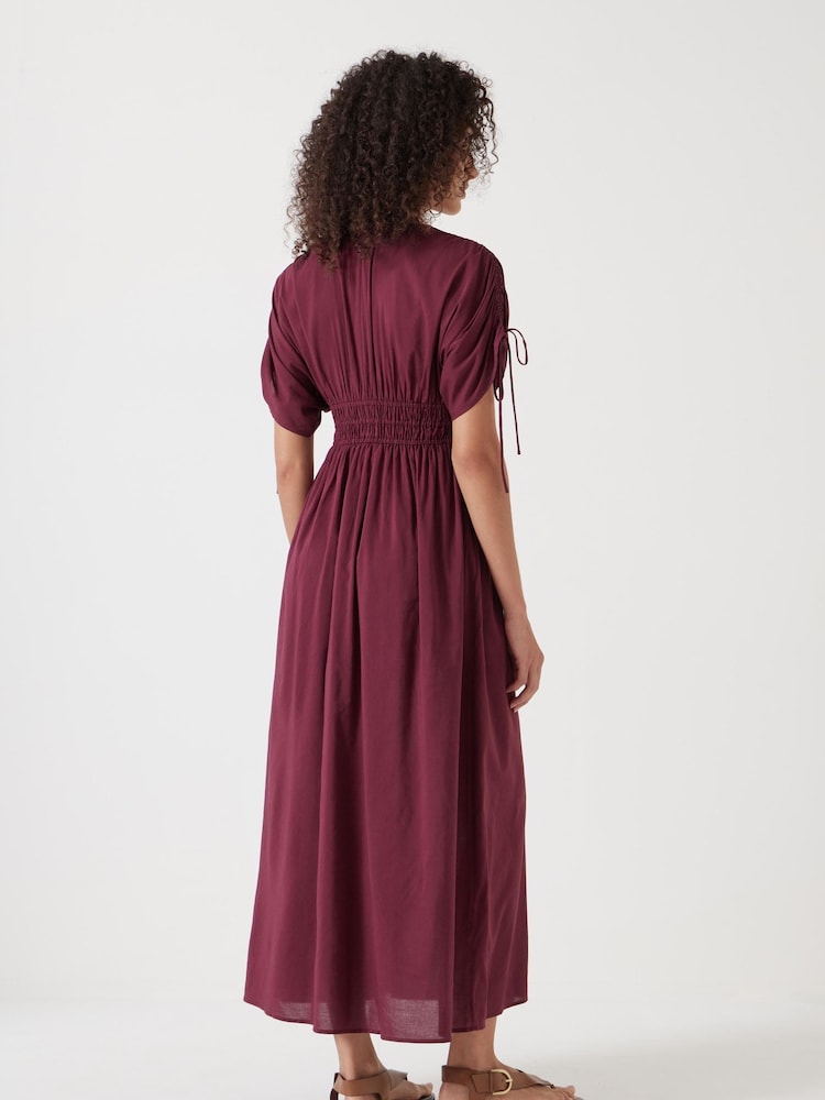Hush Red Grace Cotton Blend Midi Dress - Image 3 of 4
