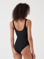 Hush Black Tie Front Texture Swimsuit - Image 2 of 4