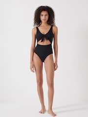 Hush Black Tie Front Texture Swimsuit - Image 3 of 4